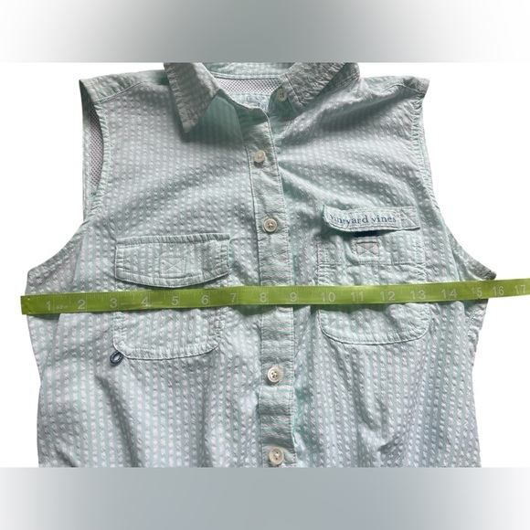 Vineyard Vines Performance Seersucker Mint White Romper Size 0 - Picture 9 of 9